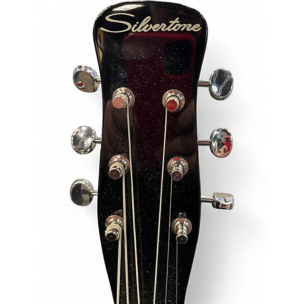 Used Silvertone 1303 BK Black Solid Body Electric Guitar