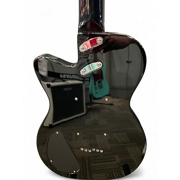 Used Silvertone 1303 BK Black Solid Body Electric Guitar