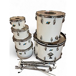 Vintage 1980s Ludwig 6 Piece Big Beat White Drum Kit