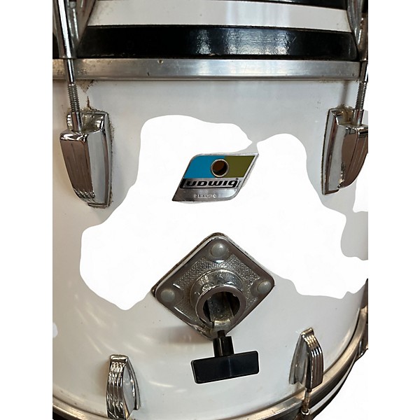 Vintage 1980s Ludwig 6 Piece Big Beat White Drum Kit