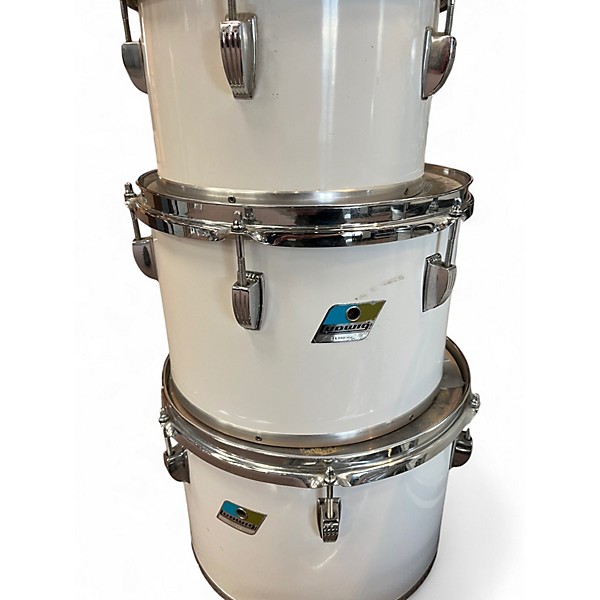 Vintage 1980s Ludwig 6 Piece Big Beat White Drum Kit