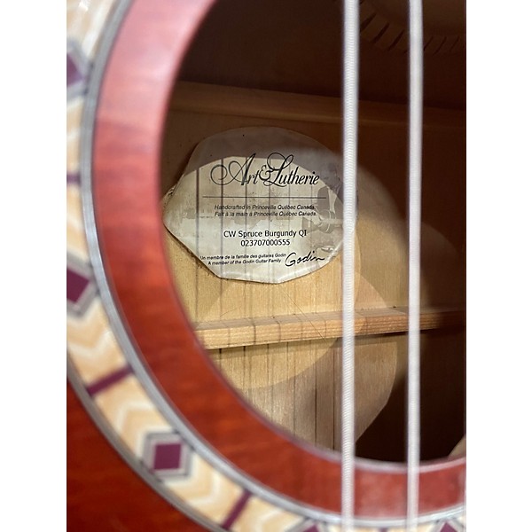 Used Art & Lutherie CW Spruce Burgundy Acoustic Electric Guitar