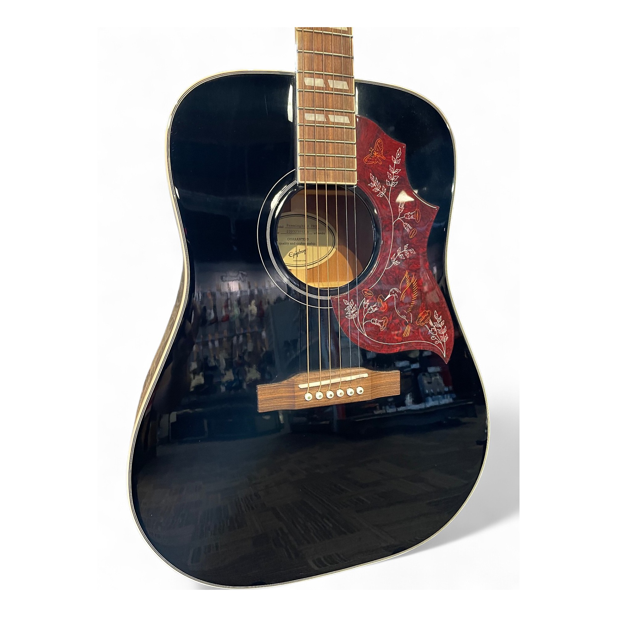 ギター Epiphone Hummingbird PRO/EB eletric Epiphone Hummingbird Studio Acoustic-Electric Guitar Ebony