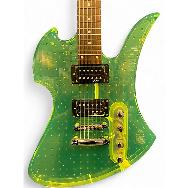 Used B.C. Rich mockingbird acrylic Green Solid Body Electric Guitar