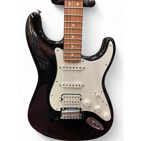 Used 2020s Fender Player Stratocaster HSS Black and White Solid Body Electric Guitar