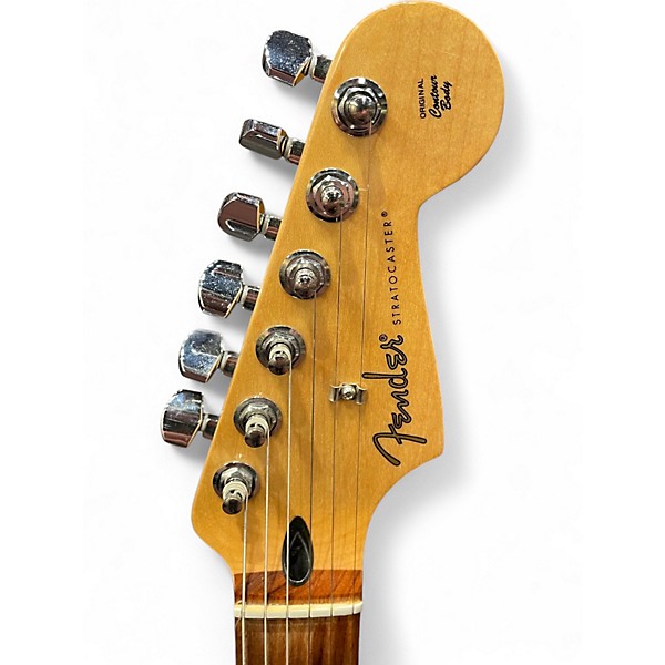 Used 2020s Fender Player Stratocaster HSS Black and White Solid Body Electric Guitar