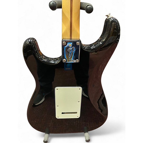 Used 2020s Fender Player Stratocaster HSS Black and White Solid Body Electric Guitar