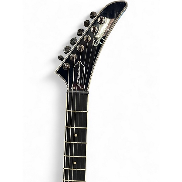 Used Epiphone Dave Mustaine Signature Flying V Custom Black Metallic Solid Body Electric Guitar