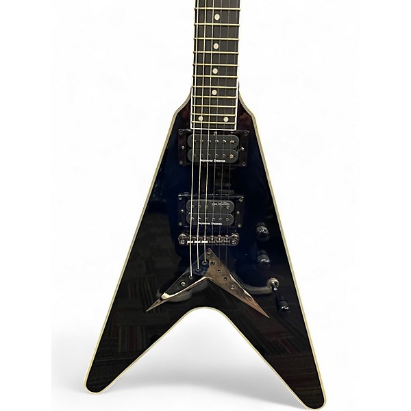 Used Epiphone Dave Mustaine Signature Flying V Custom Black Metallic Solid Body Electric Guitar