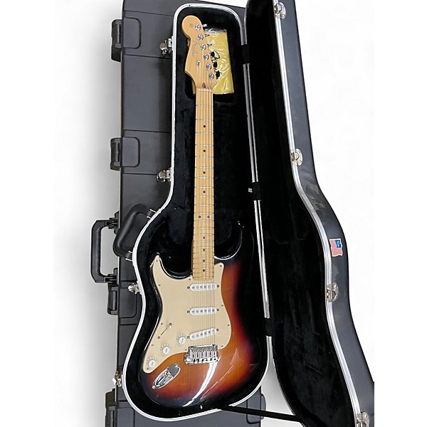 Used 2004 Fender American Standard Stratocaster Left Handed 3 Tone Sunburst Electric Guitar