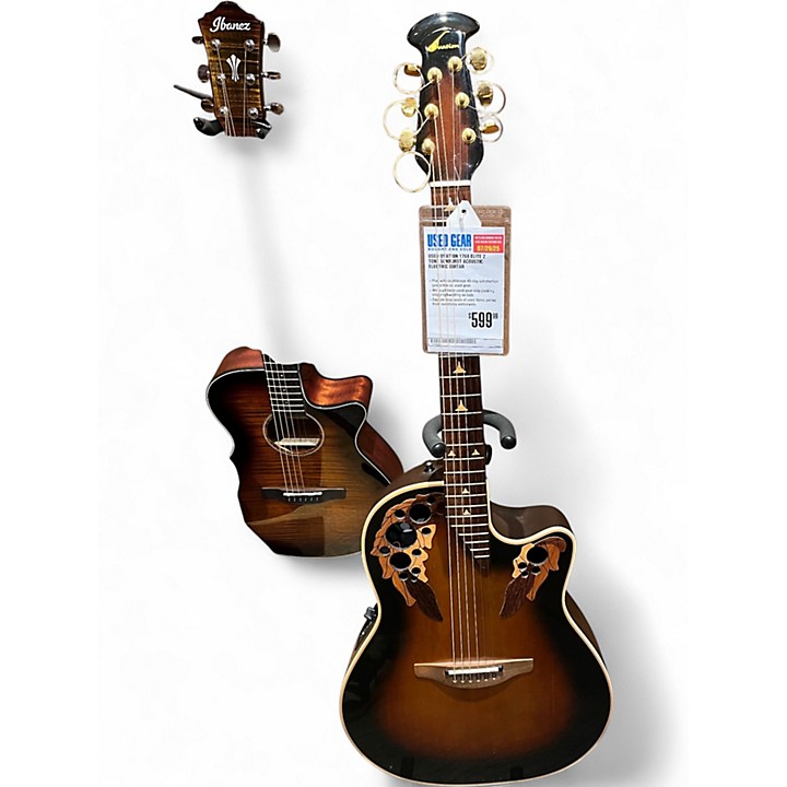 Used Ovation 1768 ELITE 2 Tone Sunburst Acoustic Electric
