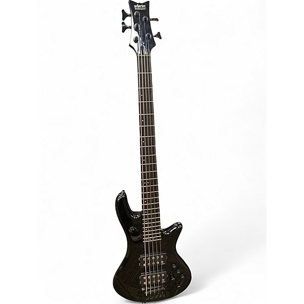 Used Schecter Guitar Research stelleto stealth 5 BLACK Electric Bass Guitar