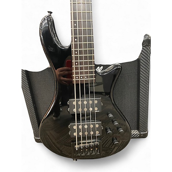 Used Schecter Guitar Research stelleto stealth 5 BLACK Electric Bass Guitar