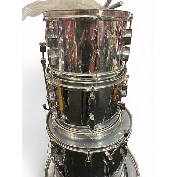 Vintage 1970s Fibes 5 Piece CHROME OVER FIBERGLASS Chrome Drum Kit