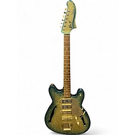 Used Bilt Guitars Volare Custom Blue Sparkle Flake Burst Hollow Body Electric Guitar