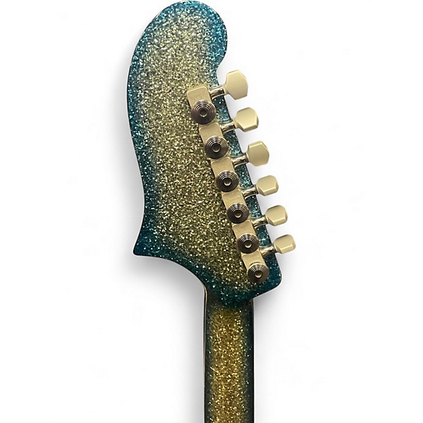 Used Bilt Guitars Volare Custom Blue Sparkle Flake Burst Hollow Body Electric Guitar
