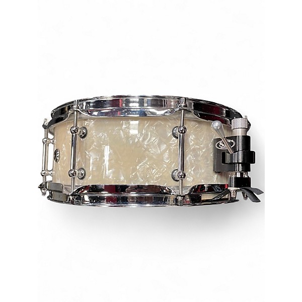 Used SJC 5X13 Custom Maple  Aged White Marine Pearl Drum