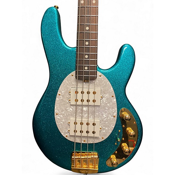 Used Ernie Ball Music Man RETRO STINGRAY 70S SPARKLE GREEN  Electric Bass Guitar