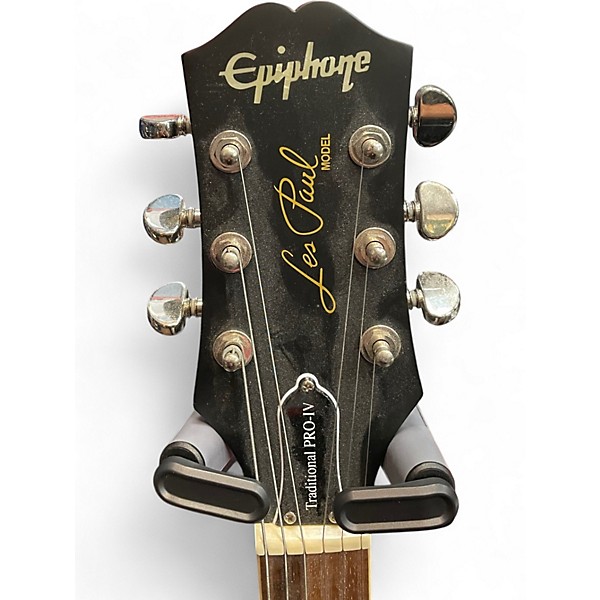 Used Epiphone Les Paul Traditional Pro IV Black Solid Body Electric Guitar