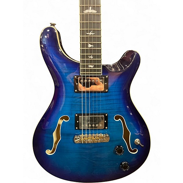 Used PRS SE Custom 22 Semi-Hollowbody Blue Burst Hollow Body Electric Guitar