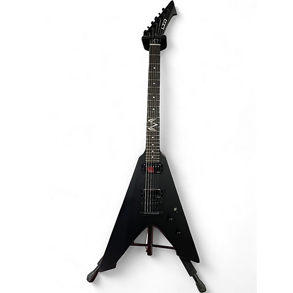 Used ESP LTD JAMES HETFIELD VULTURE Satin Black Solid Body Electric Guitar