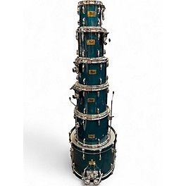 Used Pearl 6 Piece Prestige Session Select Teal Blue Drum Kit