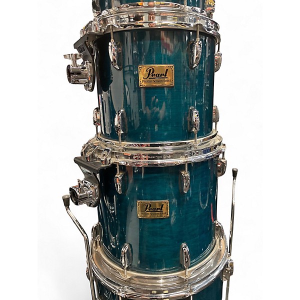 Used Pearl 6 Piece Prestige Session Select Teal Blue Drum Kit