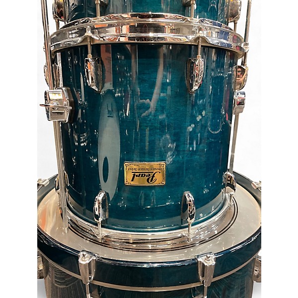 Used Pearl 6 Piece Prestige Session Select Teal Blue Drum Kit