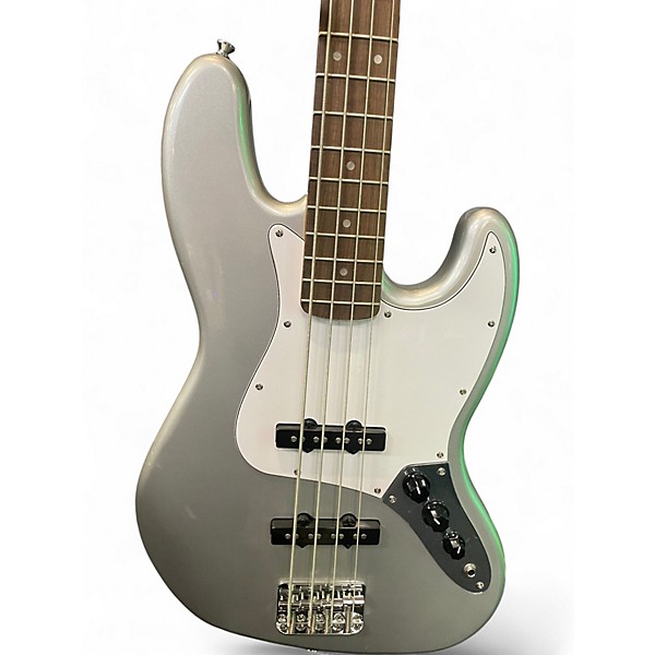 Used Squier Affinity Jazz Bass Silver Electric Bass Guitar