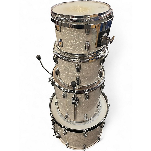 Used Ludwig 4 Piece Classic Maple White Marine Pearl Drum Kit