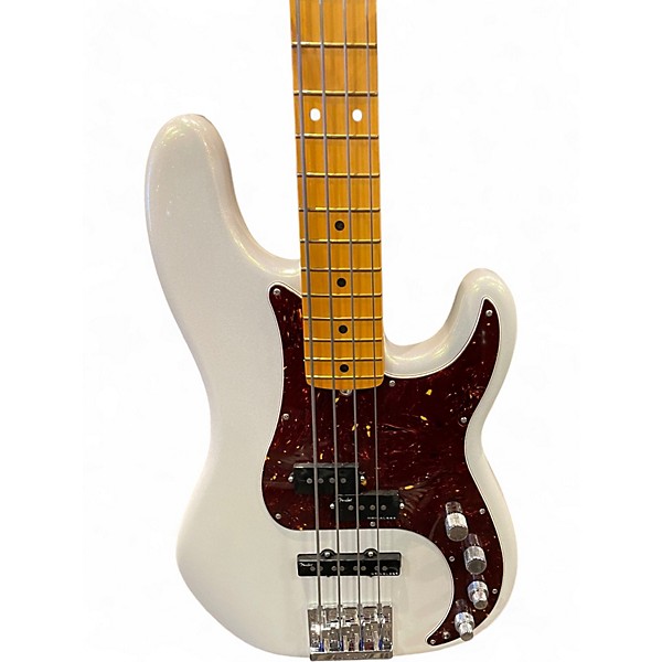 Used Fender American Ultra Precision Bass Olympic Pearl Electric Bass Guitar