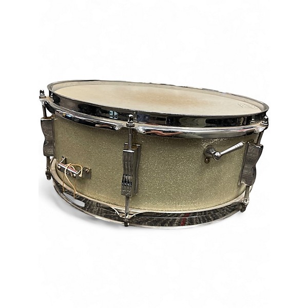 Vintage 1960s Ludwig 14in JAZZ FESTIVAL SNARE Silver Sparkle Drum
