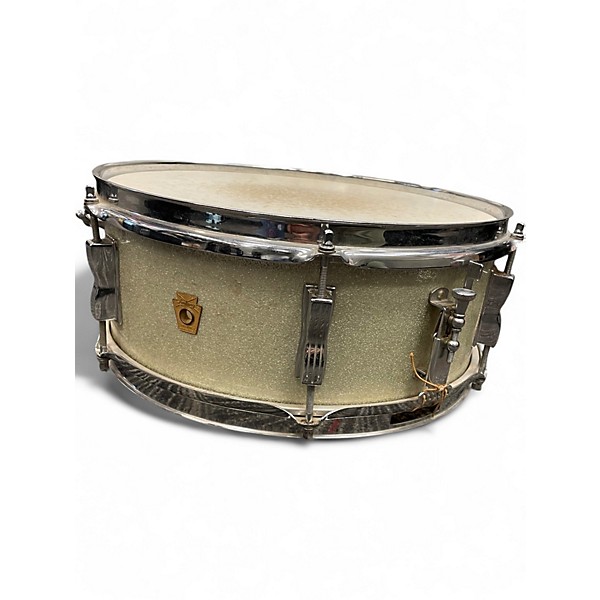 Vintage 1960s Ludwig 14in JAZZ FESTIVAL SNARE Silver Sparkle Drum