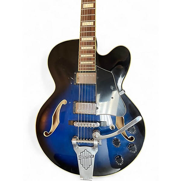Used Ibanez AF75T Blue Sunburst Hollow Body Electric Guitar