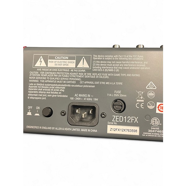 Used Allen & Heath ZED12FX Unpowered Mixer