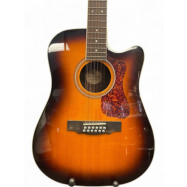 Used Guild D-2612CE Deluxe Antique Sunburst 12 String Acoustic Electric Guitar