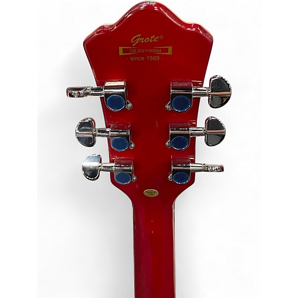 ギター GROTE Jazz Electric Guitar (Red) GROTE Jazz Electric Guitar Hollow Body Chrome Hardware (Red