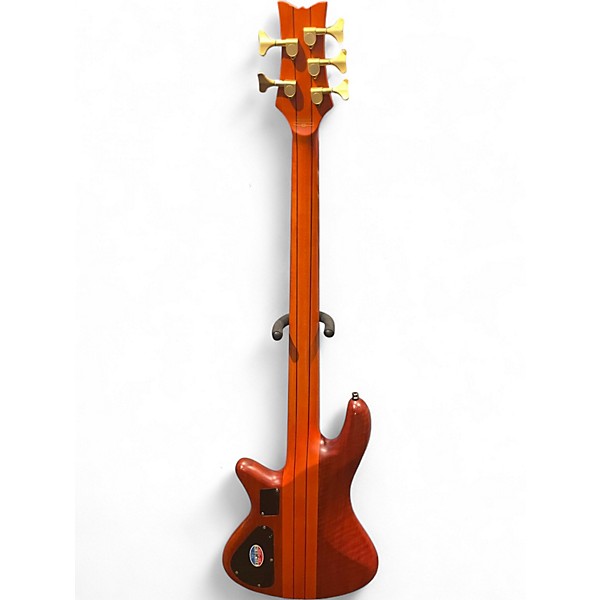 Used Schecter Guitar Research Stilletto Studio 5 Honey Satin Electric Bass Guitar