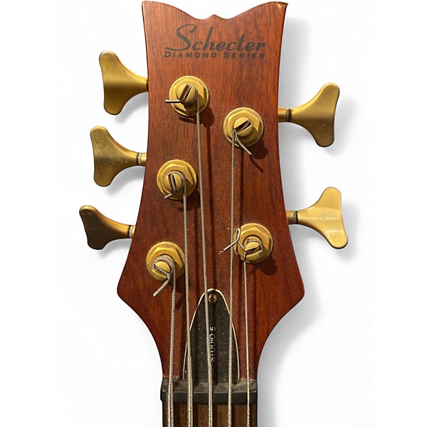 Used Schecter Guitar Research Stilletto Studio 5 Honey Satin Electric Bass Guitar