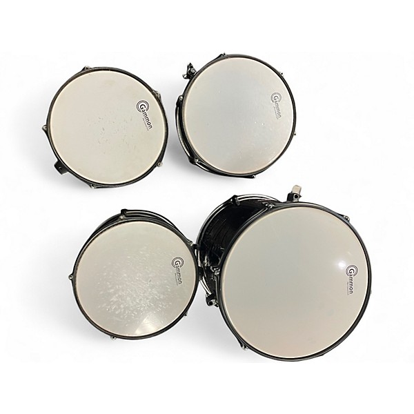 Used Gammon Percussion 5 Piece Full Set Black Drum Kit
