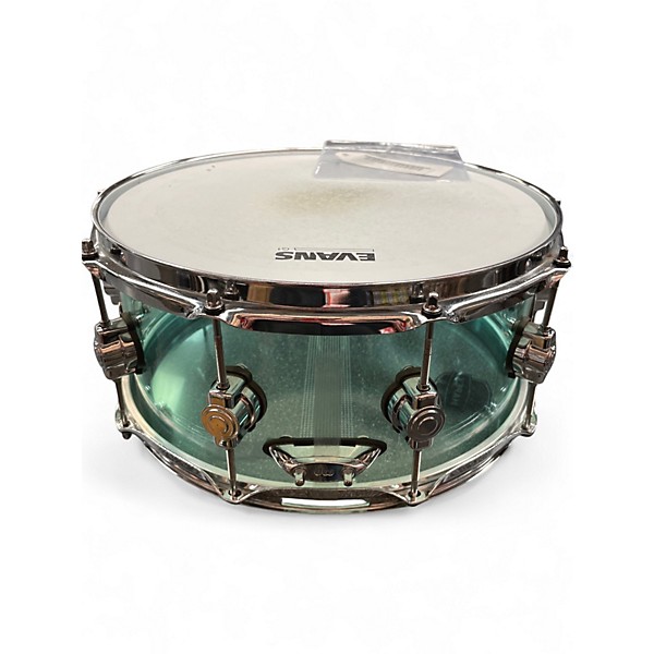 Used DW 14in Design Series Snare Acrylic Seafoam Green Drum