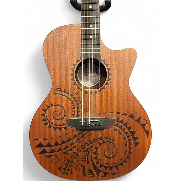 Used Luna Gypsy Tattoo Mahogany Natural Acoustic Electric Guitar