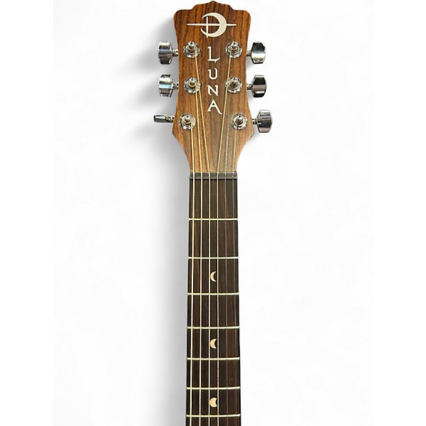 Used Luna Gypsy Tattoo Mahogany Natural Acoustic Electric Guitar