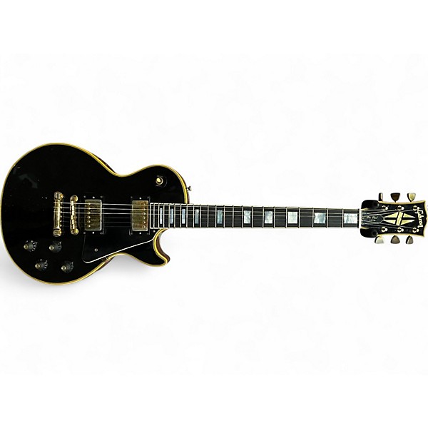 Vintage 1971 Gibson Les Paul Custom Black Solid Body Electric Guitar