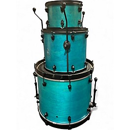 Used SJC Drums 3 Piece PATHFINDER MIAMI TEAL SATIN Drum Kit