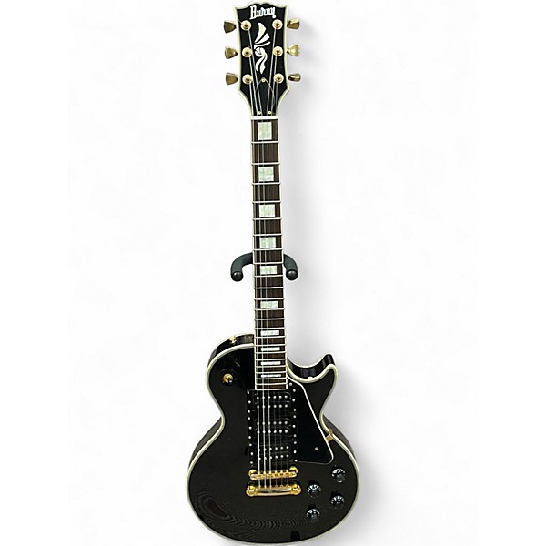 Vintage 1980s Burny Black Beauty Black Solid Body Electric Guitar