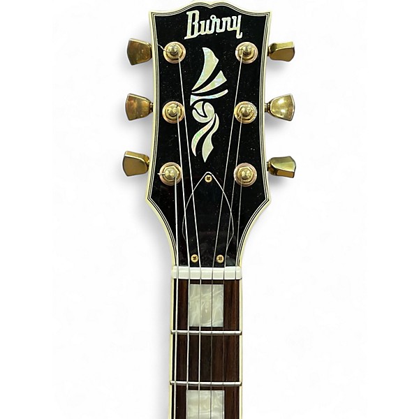 Vintage 1980s Burny Black Beauty Black Solid Body Electric Guitar