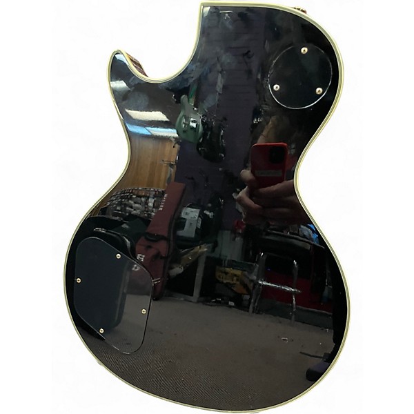 Vintage 1980s Burny Black Beauty Black Solid Body Electric Guitar