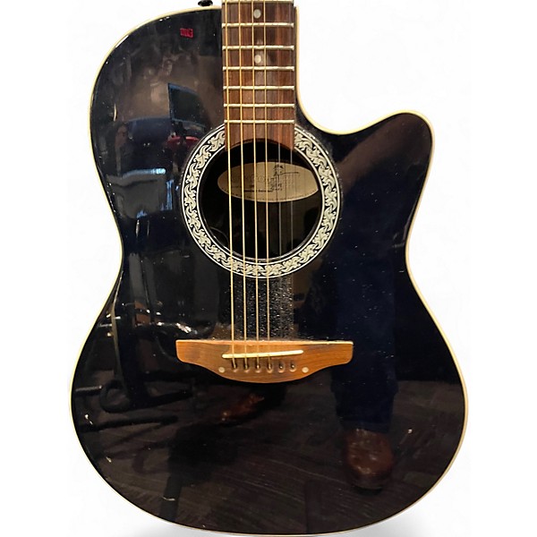 Used Ovation 1861AX-5 Standard Balladeer Black Acoustic Electric Guitar