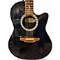 Used Ovation 1861AX-5 Standard Balladeer Black Acoustic Electric Guitar